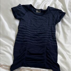 Athleta Navy Blue Striped Women's Top